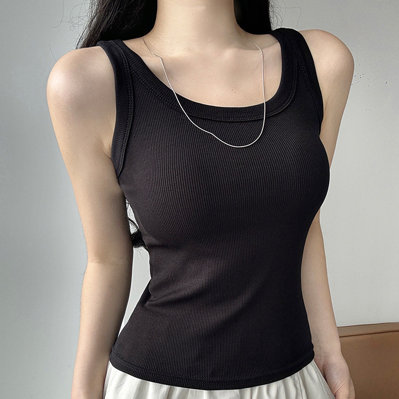 Tank Top Wanita Warna Polos Ta - Tank Top Ribbed ulasan dan harga